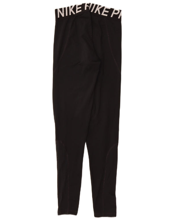 NIKE Ženske Dri Fit grafičke tajice UK 12 Srednje crni poliester