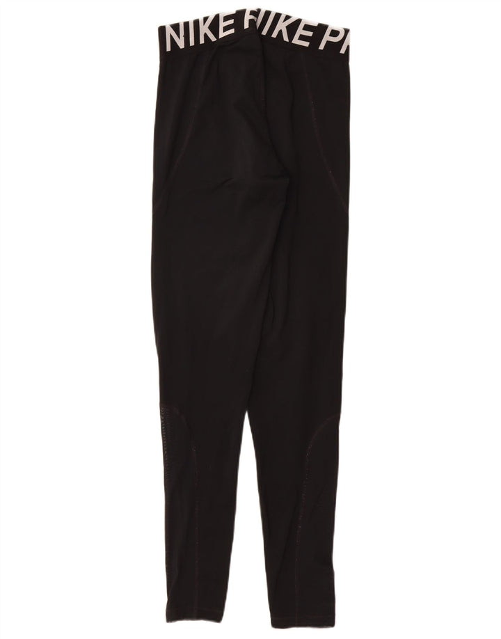 NIKE Ženske Dri Fit grafičke tajice UK 12 Srednje crni poliester