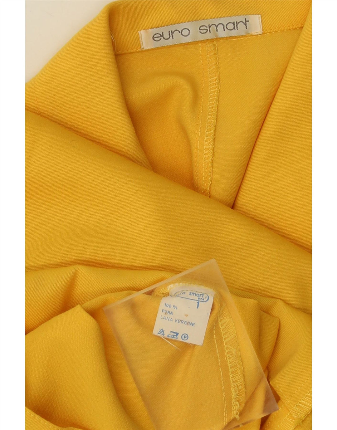 VINTAGE Womens Oversized Longline Blazer Jacket UK 12 Medium Yellow Vintage Vintage and Second-Hand Vintage from Messina Hembry 