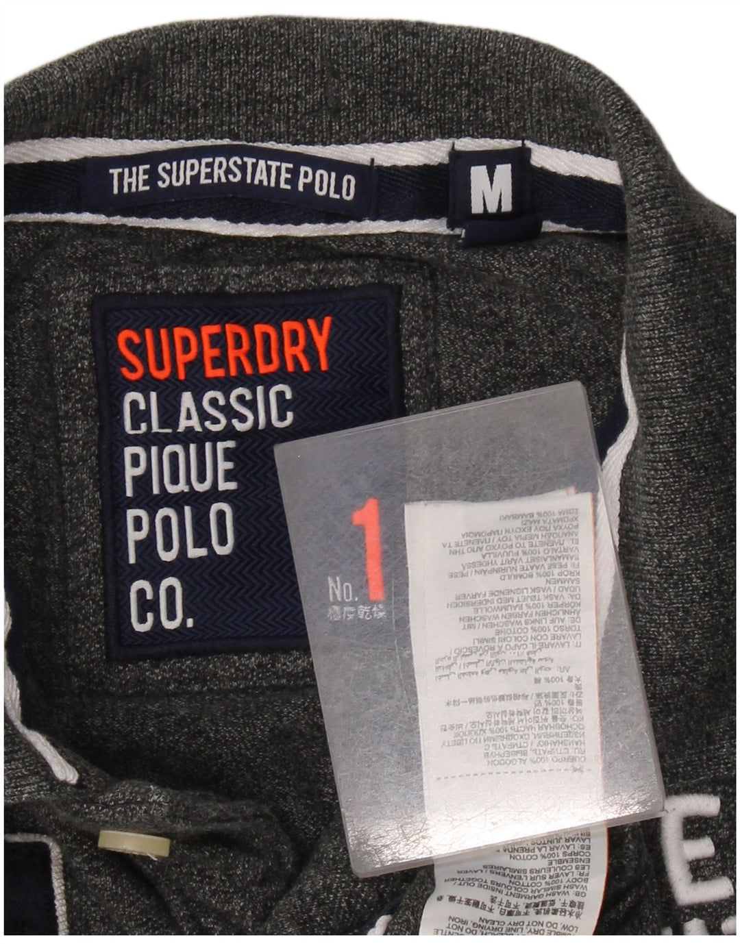 Superdry muška klasična grafička polo majica dugih rukava, srednje sivi pamuk