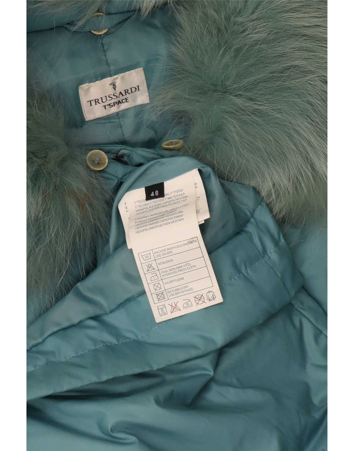 Trussardi ženski podstavljeni kaput IT 48 XL tirkizni poliester