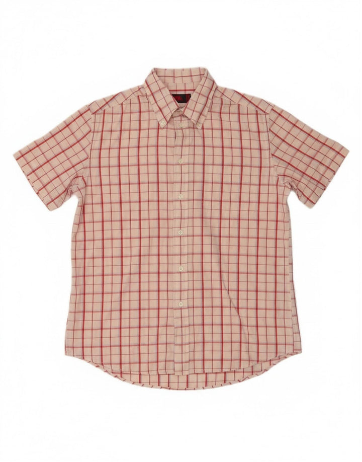 KAPPA Mens Short Sleeve Shirt Medium Red Check Cotton