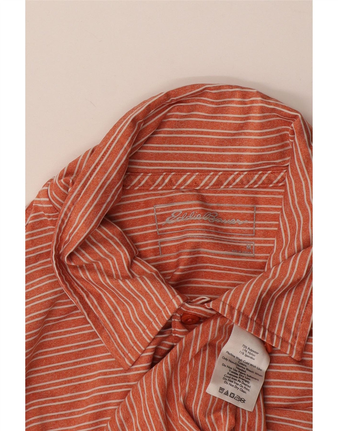 Eddie Bauer muška polo majica srednje narančaste pruge od poliestera