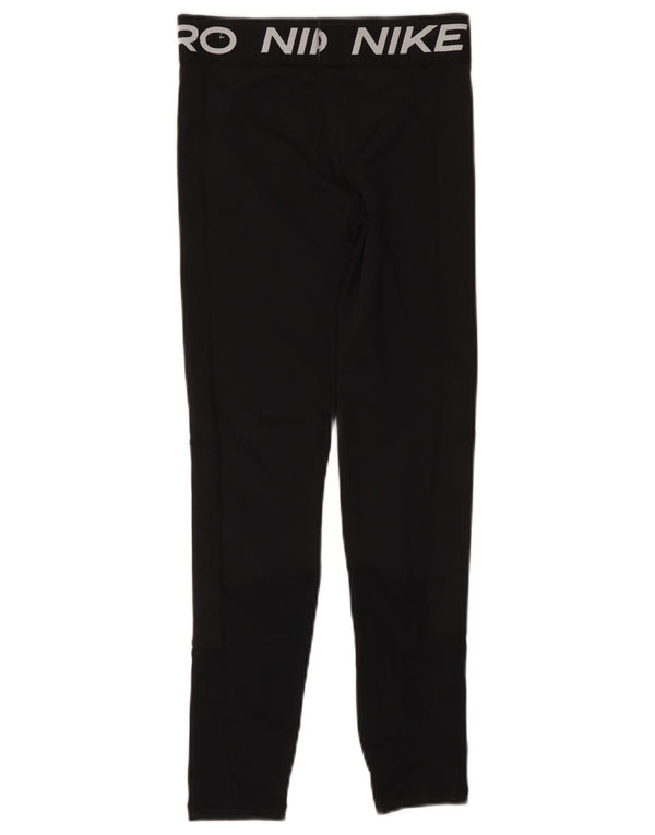 Nike Girls Dri Fit Graphic Leggings 12-13 Years Large Crni Poliester
