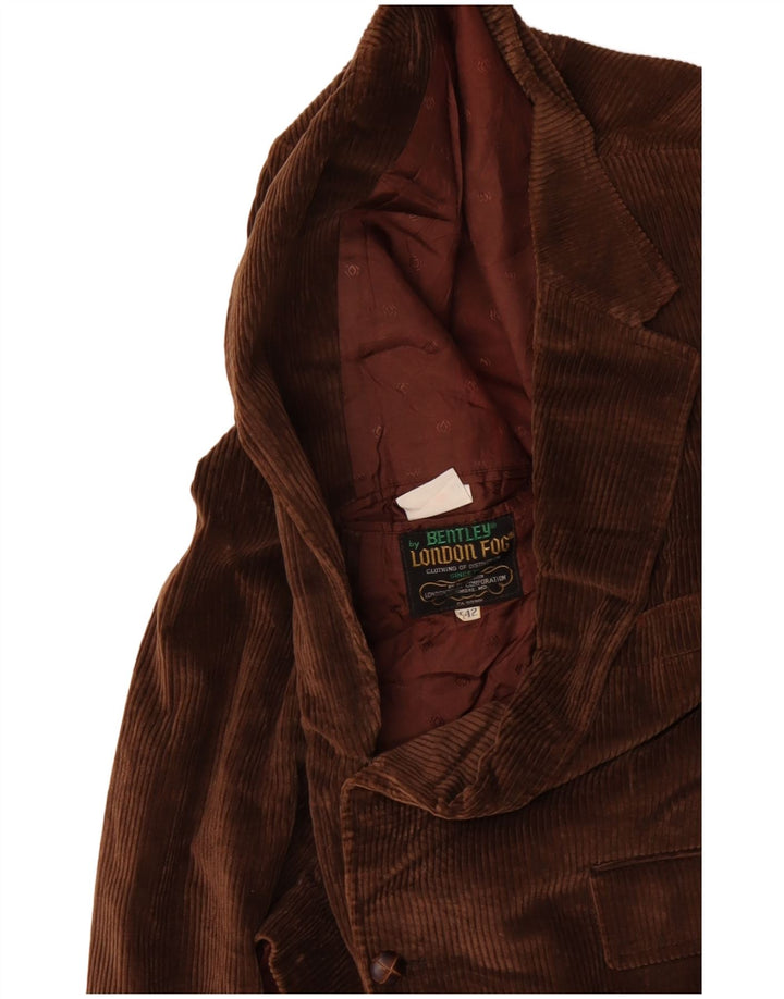 LONDON FOG Muška jakna od samta s 2 gumba EU 42 XL Smeđi pamuk