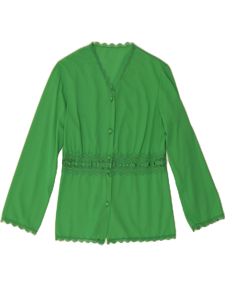VINTAGE Womens Shirt Blouse IT 44 Medium Green Vintage Vintage and Second-Hand Vintage from Messina Hembry 