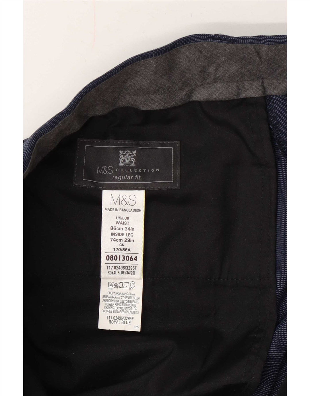 Marks & Spencer muške hlače standardnog kroja W34 L29 tamnoplave na točkice