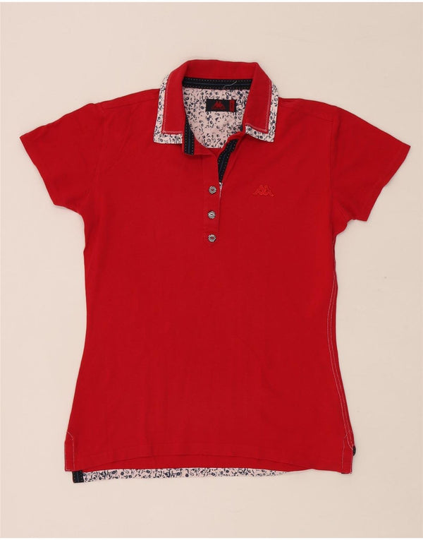 Kappa Womens Polo Shirt UK 14 Large Red Cotton