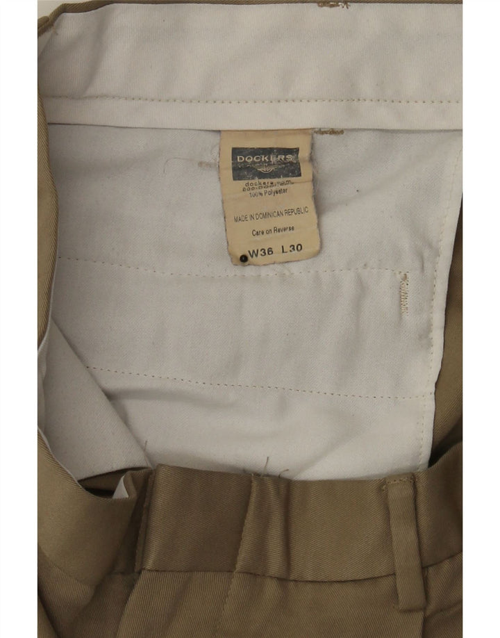 DOCKERS Mens Pegged Chino Trousers W36 L30 Beige Polyester Vintage Dockers and Second-Hand Dockers from Messina Hembry 