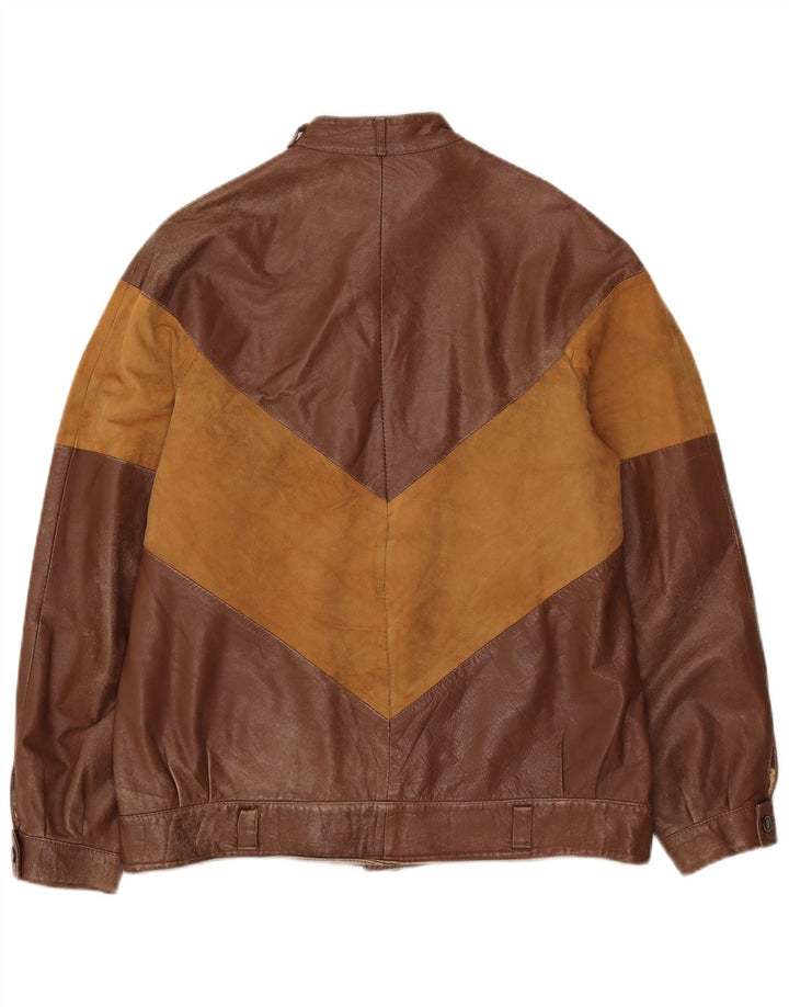 Vintage muška kožna jakna IT 52 XL smeđe boje