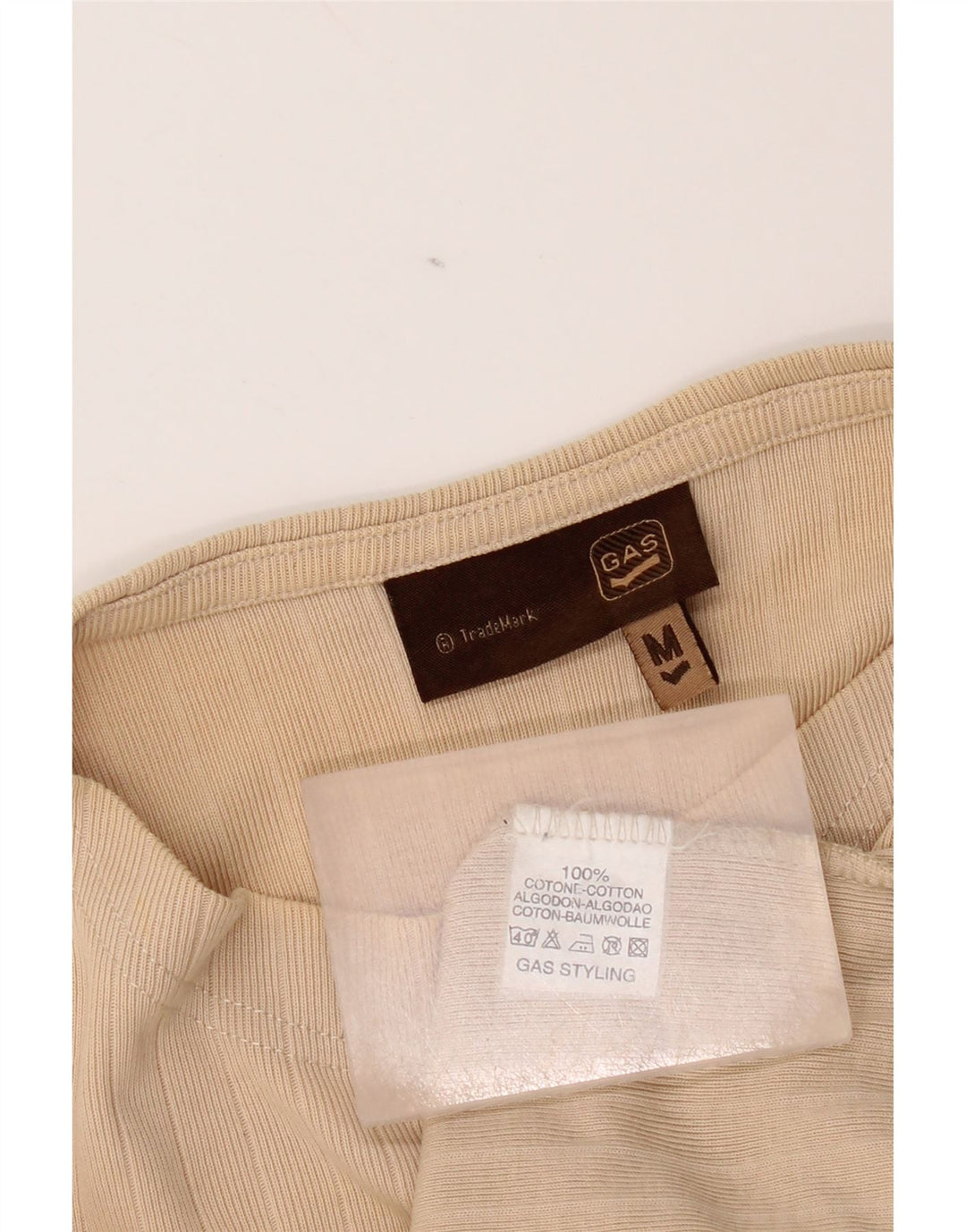 Gas muška majica dugih rukava, srednje bež pamuk