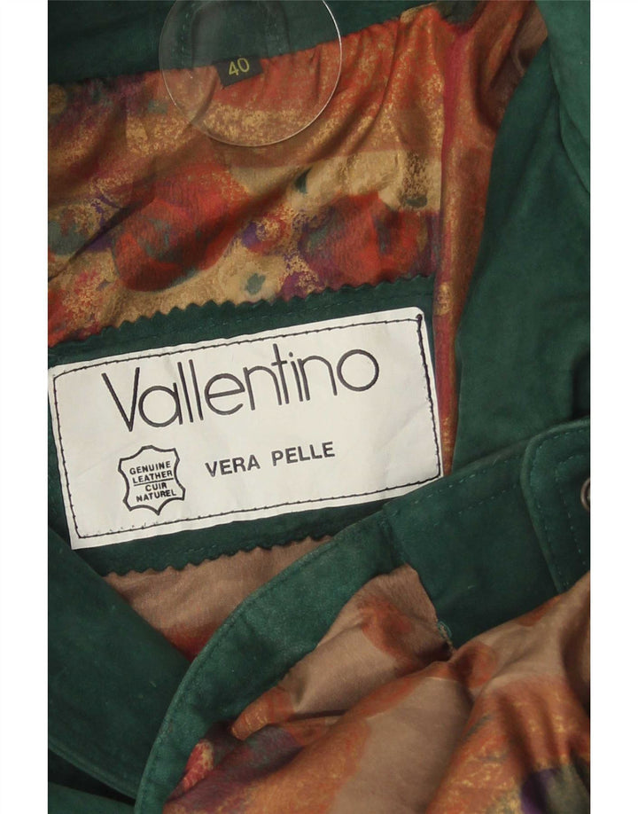 Vintage ženska velika parka jakna od antilopa IT 40 Mala zelena koža