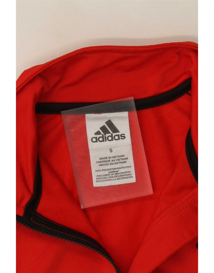 Gornja jakna od trenirke Adidas za dječake 4-5 godina od poliestera crvene boje