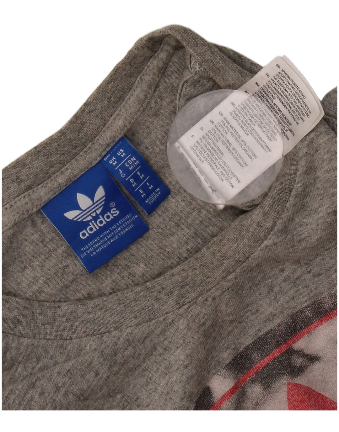 Adidas muška majica kratkih rukava s grafičkim motivima, srednje sivi flekasti pamuk