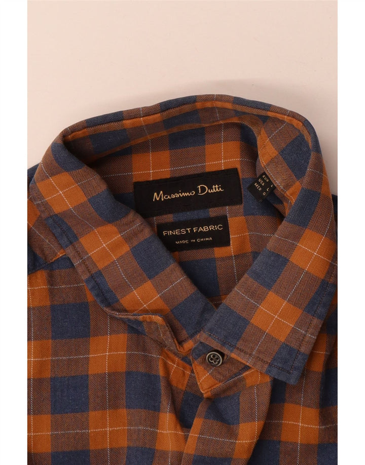 Massimo Dutti muška flanelska košulja velikog narančastog karira
