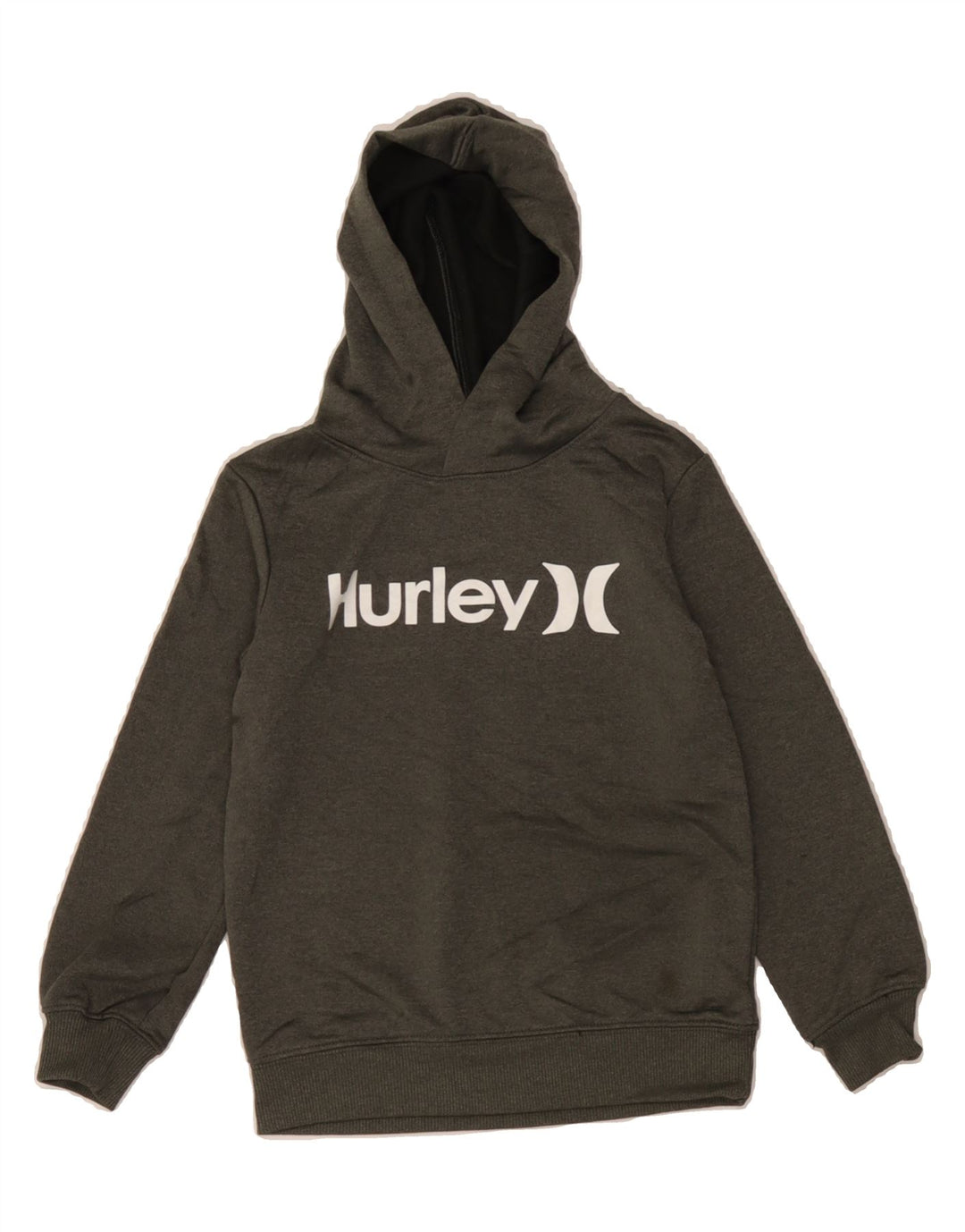 HURLEY Boys Graphic Hoodie Jumper 5-6 Years Khaki Polyester Vintage Hurley and Second-Hand Hurley from Messina Hembry 