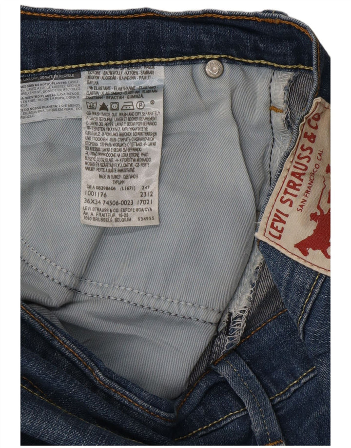 Levi's muške ravne traperice W36 L34 plavi pamuk