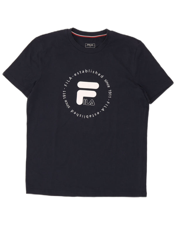 FILA Majica kratkih rukava s grafičkim motivima, mala tamnoplava