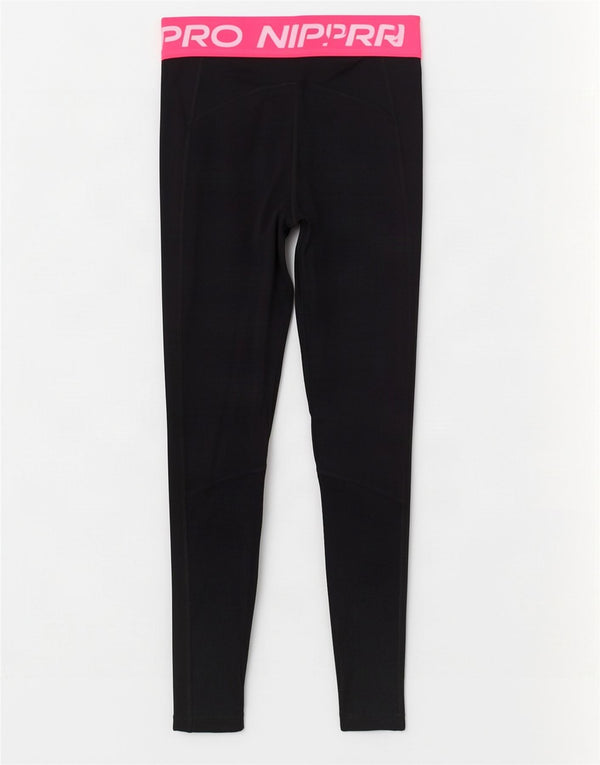Nike Ženske Dri Fit Graphic Leggings UK 8 Small Black Colourblock Poliester