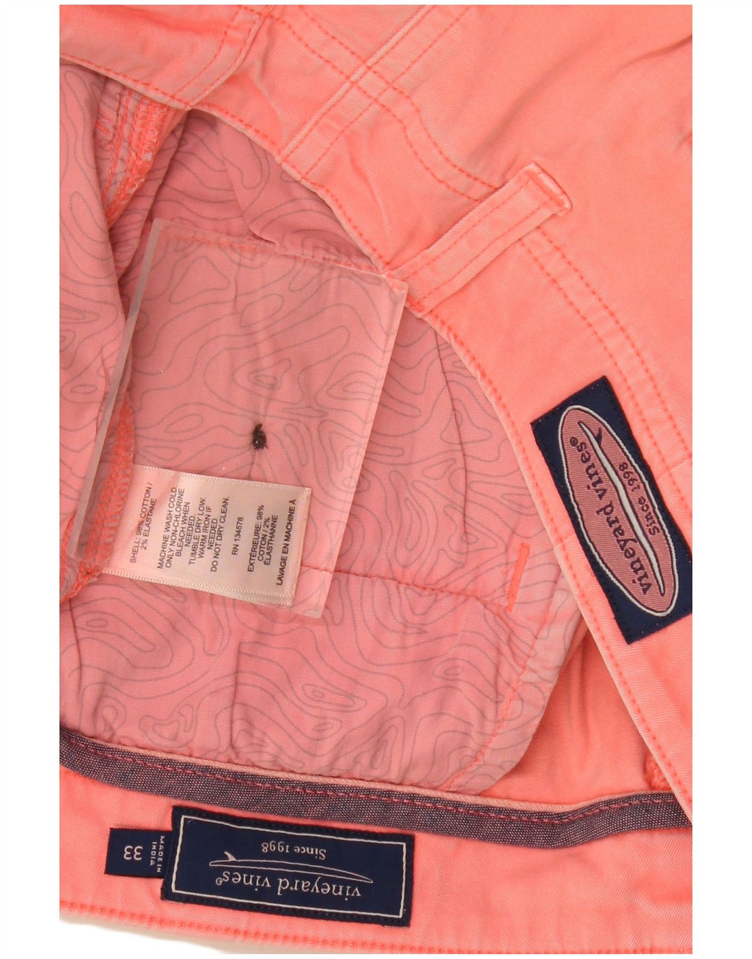 VINEYARD VINES Muške chino kratke hlače W33 srednje ružičasti pamuk