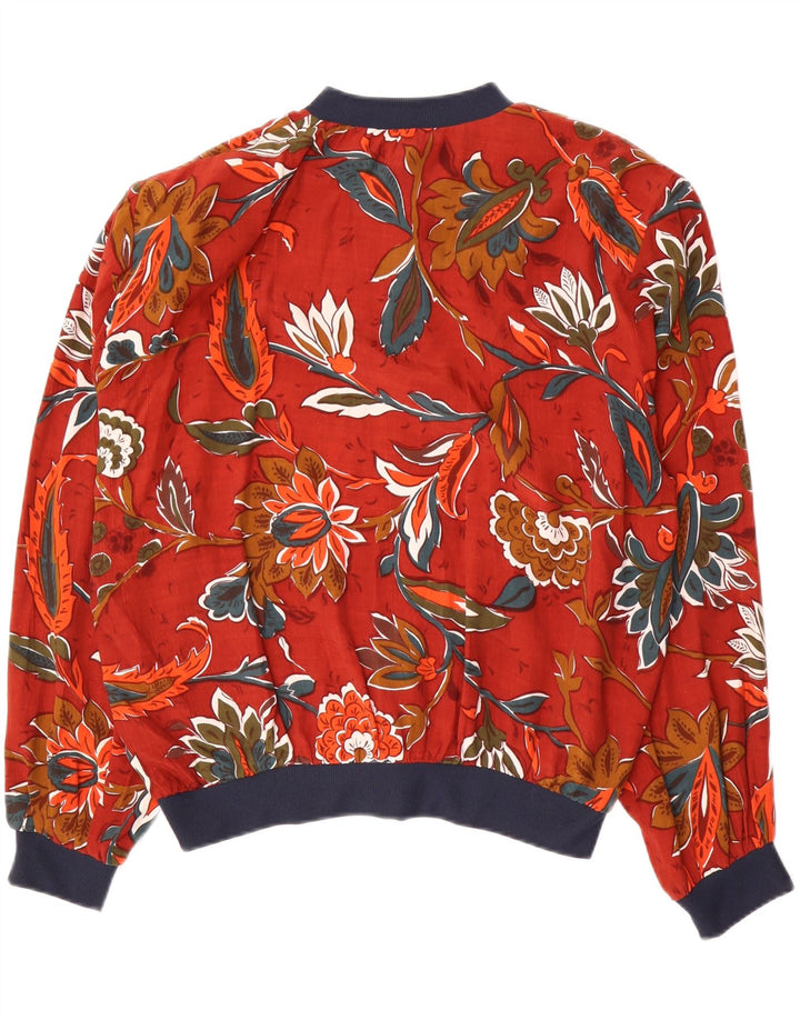 VINTAGE ženska košulja bluza UK 18 XL crvena cvjetna viskoza