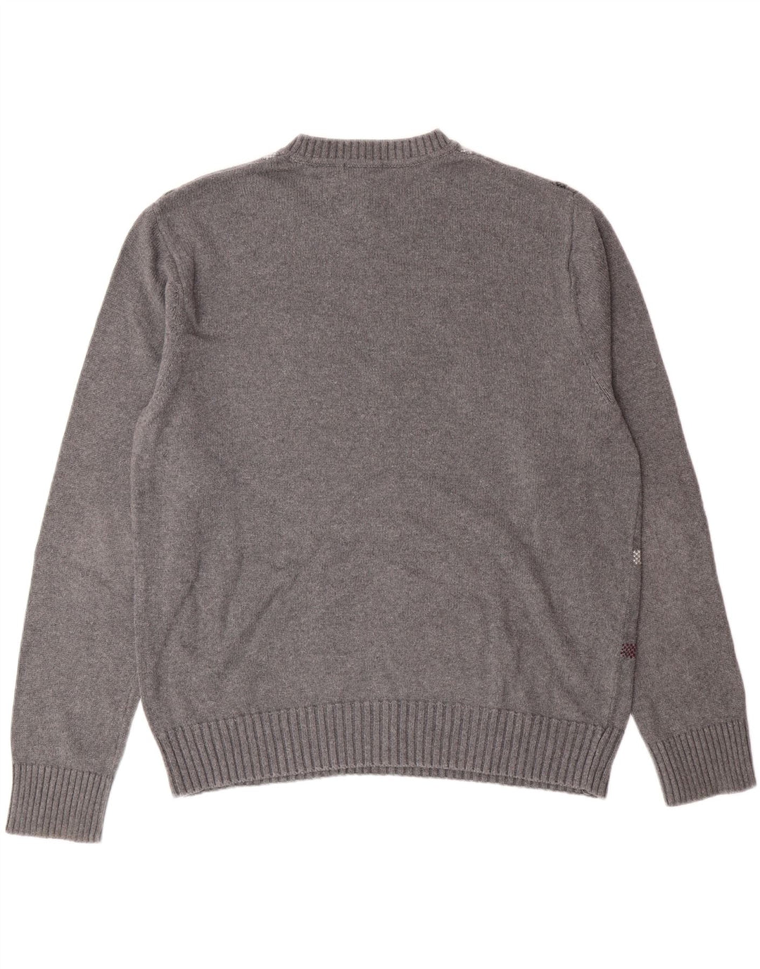 DOCKERS Mens Crew Neck Jumper Sweater Large Grey Check Cotton Vintage Dockers and Second-Hand Dockers from Messina Hembry 