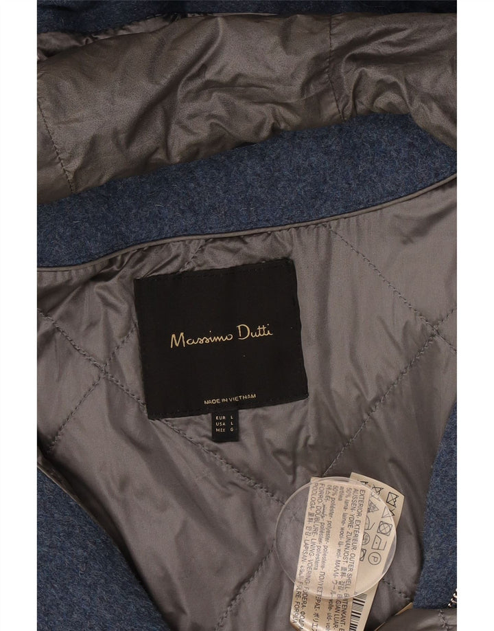 Massimo Dutti ženski preveliki kaput s kapuljačom UK 16 velika plava vuna