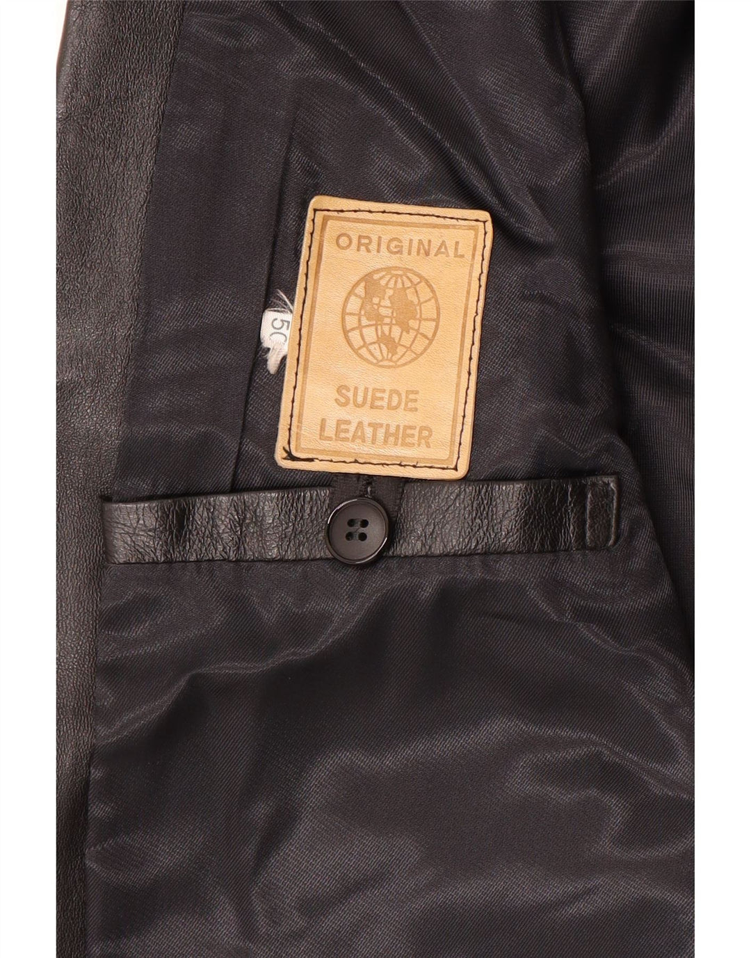 Vintage muška kožna jakna sa 2 gumba IT 50 velika crna kožna