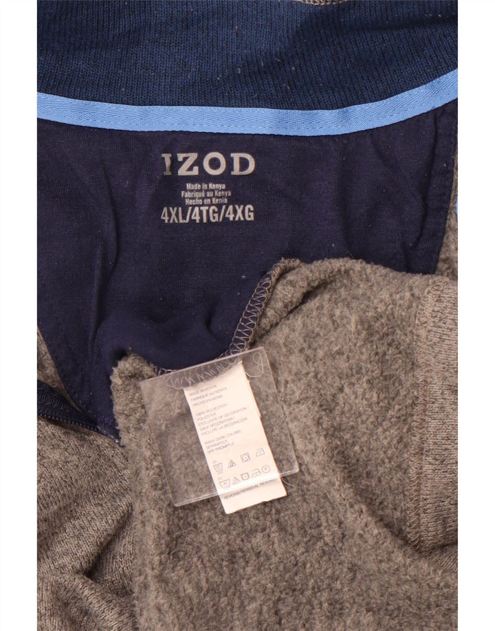 IZOD Muški pulover s kapuljačom i izrezom s patentnim zatvaračem 4XL sivi poliester