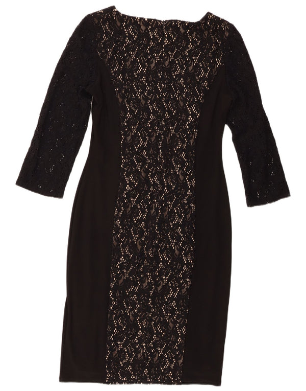 Phase Eight ženska plašt haljina 3/4 rukava UK 14 srednje crna cvjetna