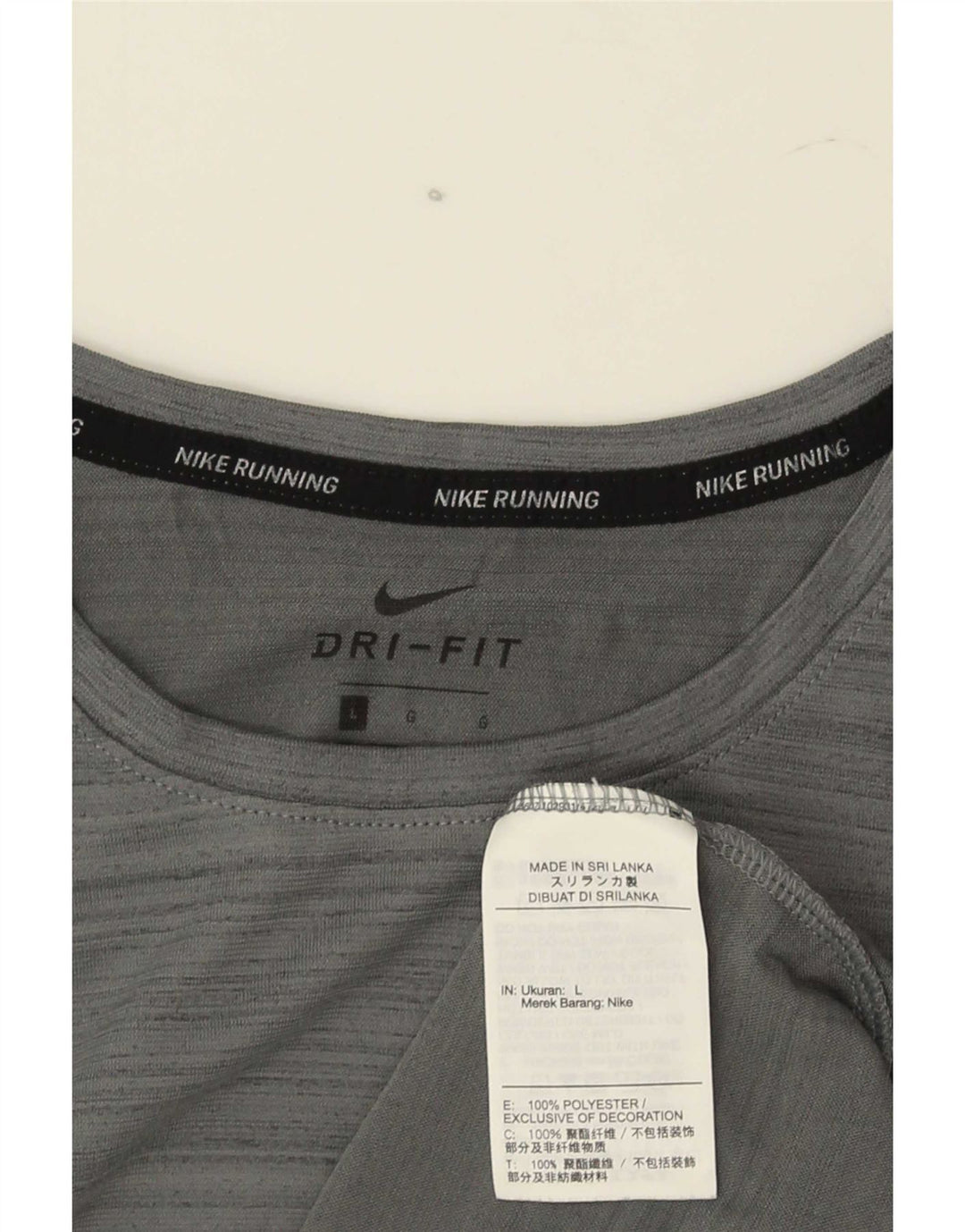 Nike Dri Fit majica kratkih rukava s velikim sivim prugama od poliestera