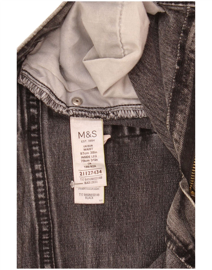 Marks & Spencer muške ravne traperice W38 L31 crni pamuk