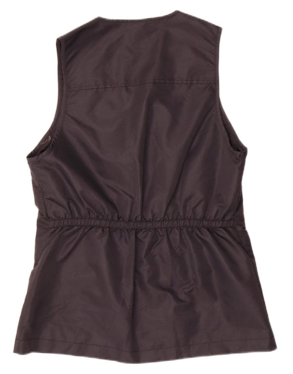 VINTAGE Ženska uslužna jakna UK 10/12 Srednje crni poliamid