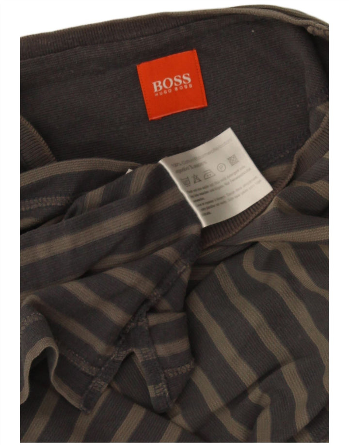 Muška majica kratkih rukava Hugo Boss, pamuk srednje sivih pruga