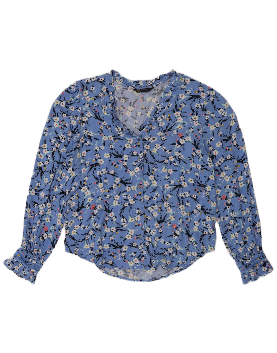 Marks & Spencer ženska prevelika košulja bluza UK 8 Mala plava cvjetna