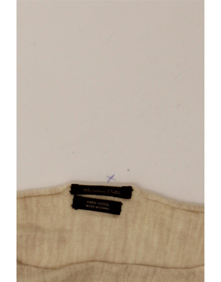 MASSIMO DUTTI Womens Oversized Boat Neck Jumper Sweater UK 10 Small Beige Vintage Massimo Dutti and Second-Hand Massimo Dutti from Messina Hembry 