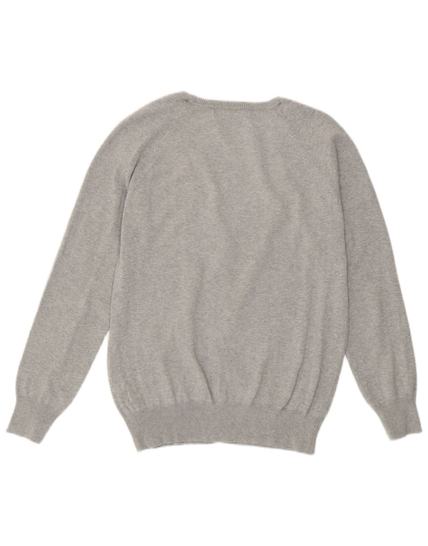 Zara ženski džemper s V-izrezom UK 18 XL sivi pamuk