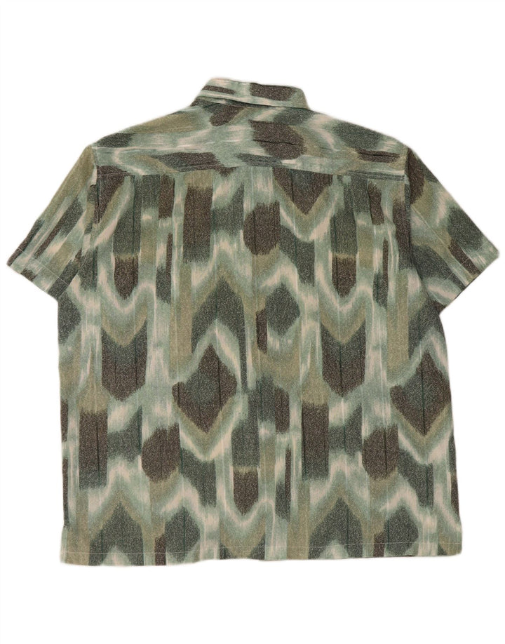 VINTAGE muška košulja kratkih rukava velike zelene geometrije