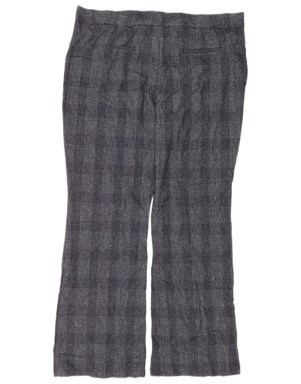 Marks & Spencer ženske chino hlače UK 16 Large W36 L30 tamnoplavi karirani