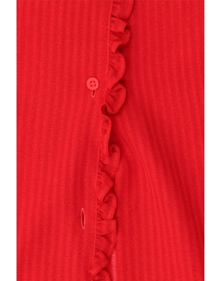 Vintage ženska košulja bluza UK 14 srednje crvene pruge