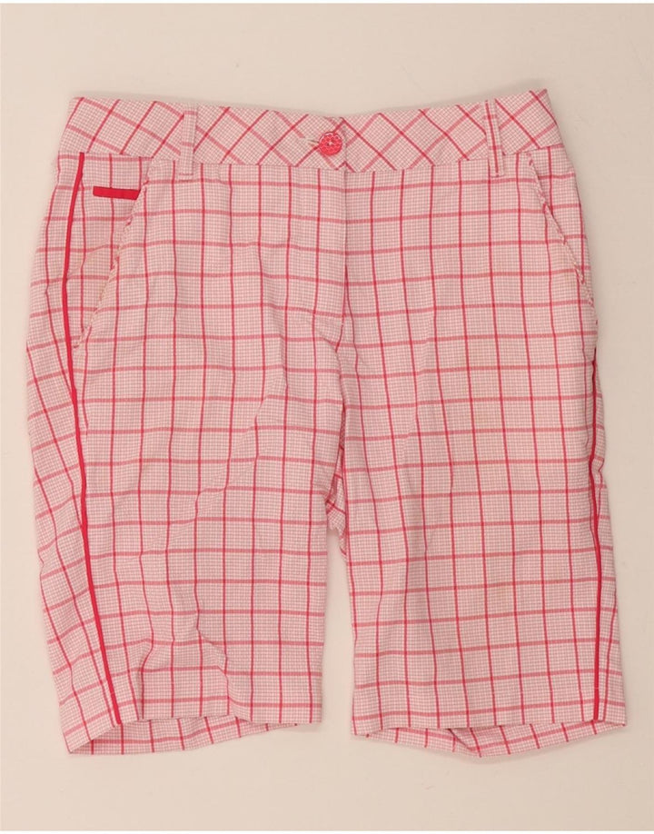 PUMA Womens Chino Shorts W30 Medium Pink Check Polyester Vintage Puma and Second-Hand Puma from Messina Hembry 