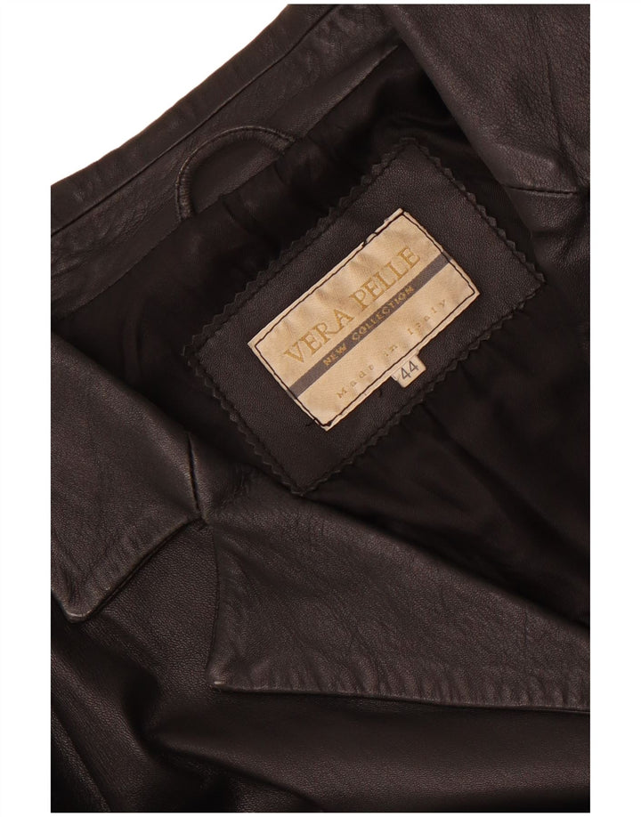 Vintage ženski kožni kaput IT 44 srednje crna koža