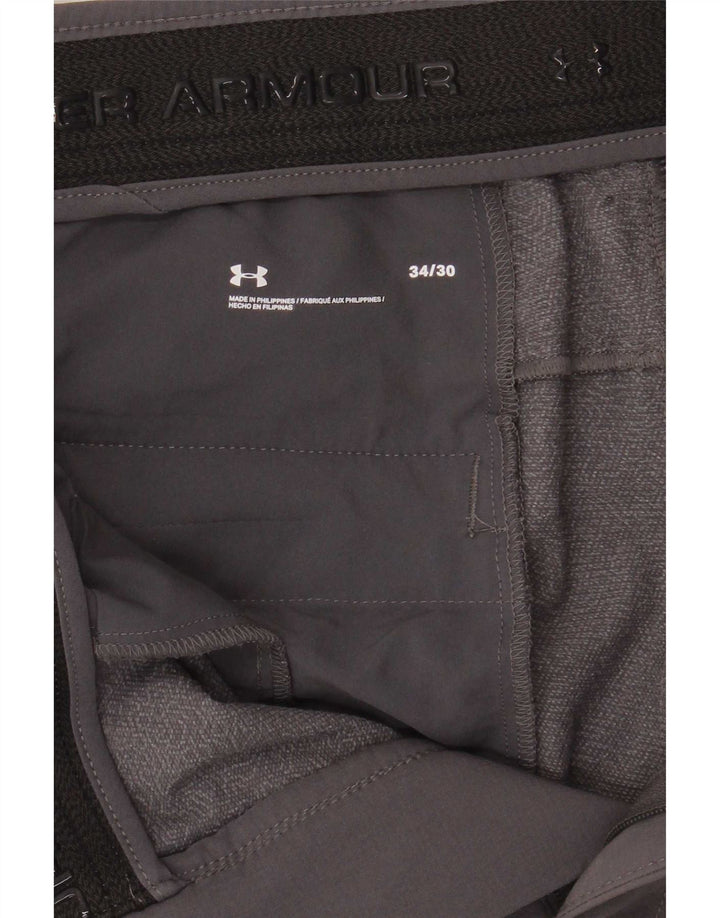 Under Armour muške uske chino hlače W34 L30 sivi poliester