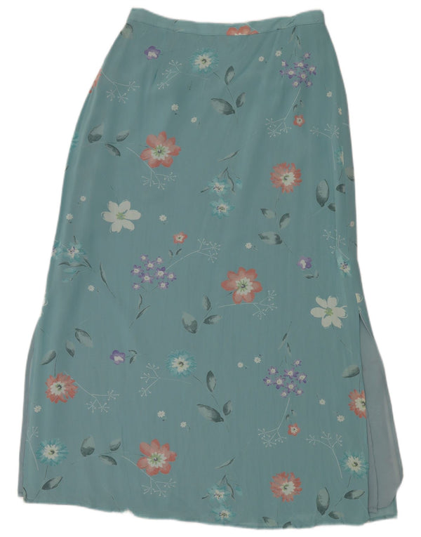 Laura Ashley ženska maksi suknja UK 14 Srednja W30 plava cvjetna viskoza