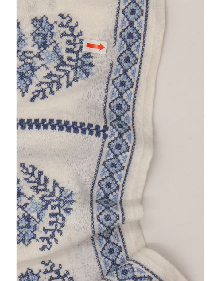 MONSOON gornji dio ženske bluze UK 16 Large Off White Floral Lan