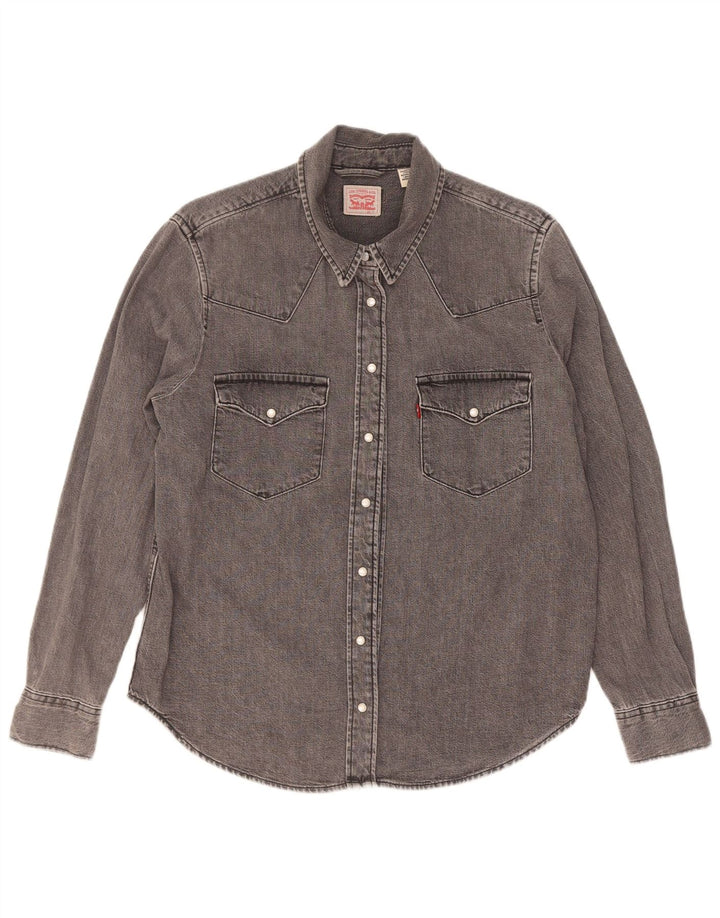 Levi's ženska traper košulja UK 14 srednje sivi pamuk