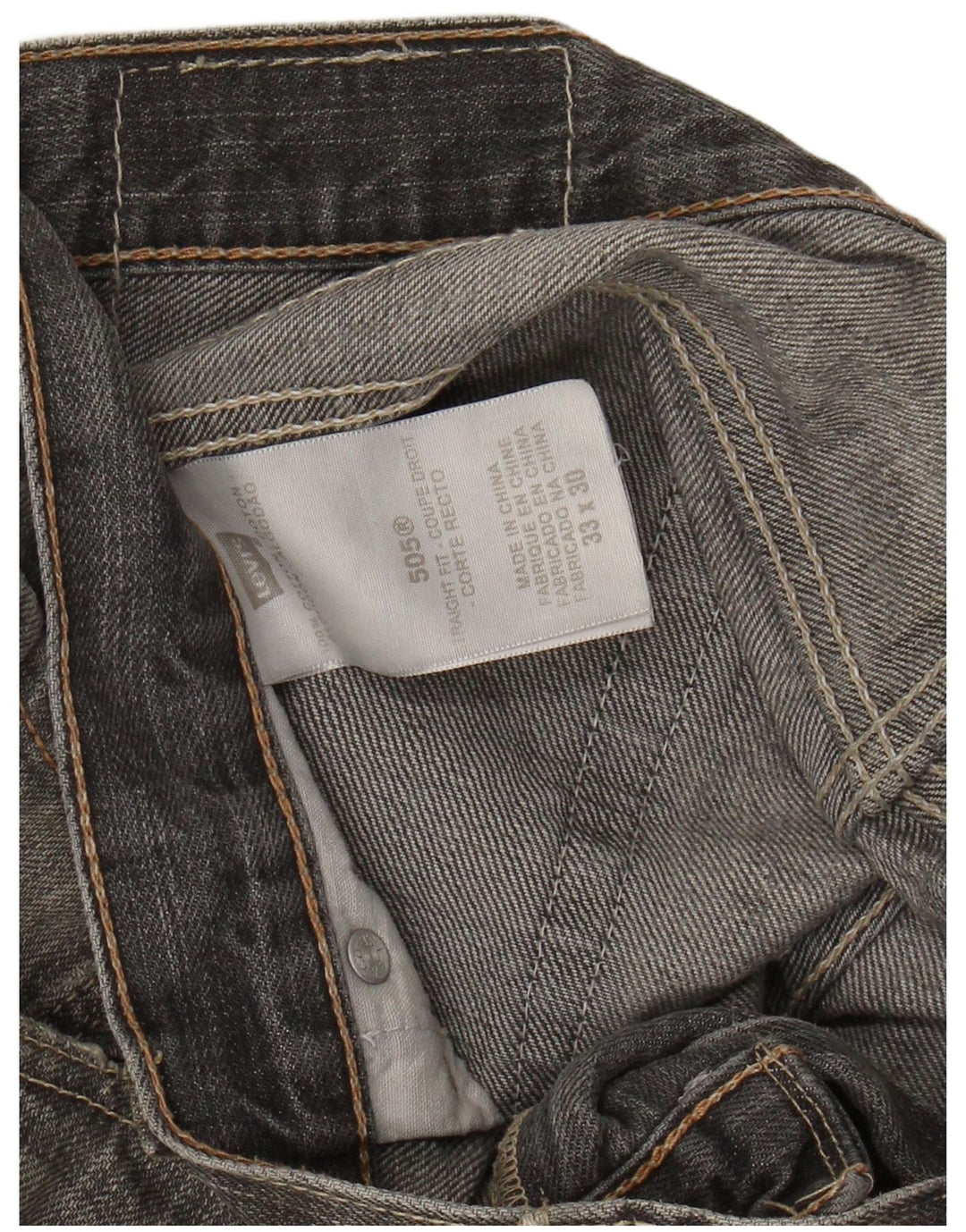 LEVI'S muške 505 ravne traperice W33 L30 sivi pamuk