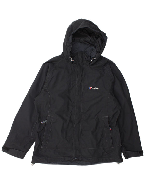 Berghaus velika ženska kišna jakna s kapuljačom UK 16 Veliki crni najlon