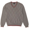 BROOKS BROTHERS Muški džemper s V-izrezom Veliki sivi Argyle/Diamond