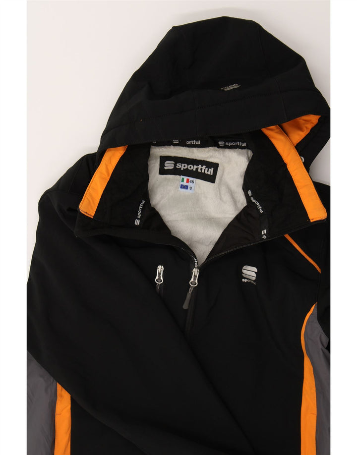 SPORTFUL Mens Graphic Windbreaker Jacket IT 46 Small Navy Blue Colourblock Vintage Sportful and Second-Hand Sportful from Messina Hembry 